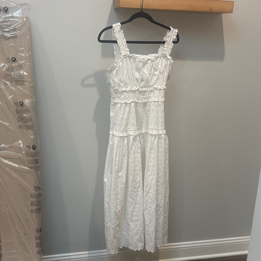 GAP White Eyelet Tiered Maxi Dress